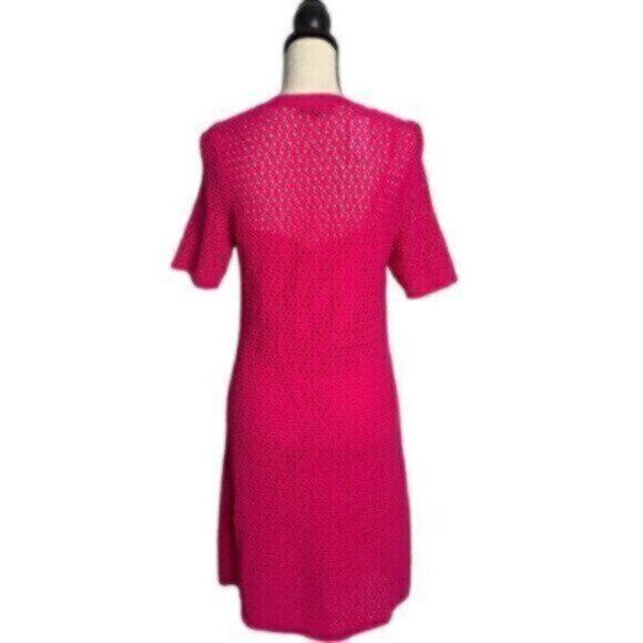 NWT Banana Republic Fuchsia Pink Pointelle Knitted Dress - Picture 8 of 10